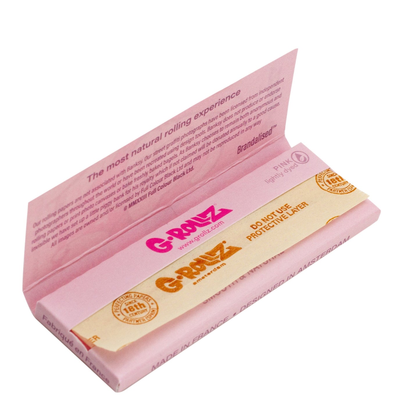 Banksy's Graffiti 'Thug 4 Life' Lightly dyed pink - 50 '1¼' Papers