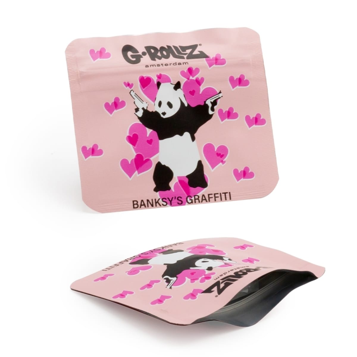 Banksy's Graffiti 'Panda with Guns' Smell-proof Bags - 70 x 60 mm (50 Bags)