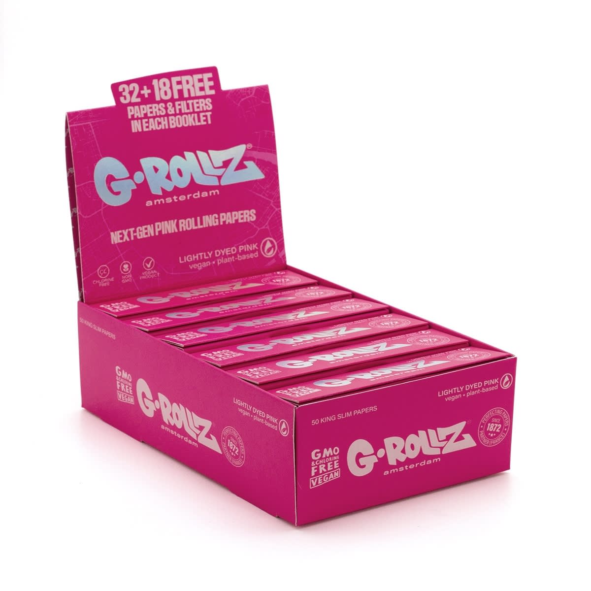 King Size Papers + Tips - Lightly Dyed Pink (24 Booklets)