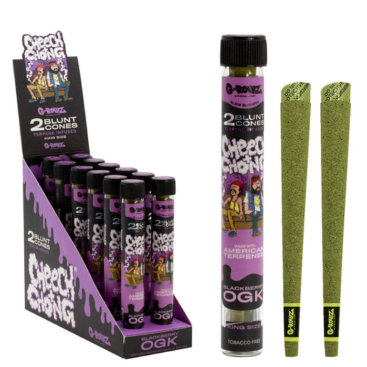 2 x 12 wraps preenrollados con infusión de terpenos 'Blackberry OGK' de Cheech &amp; Chong™