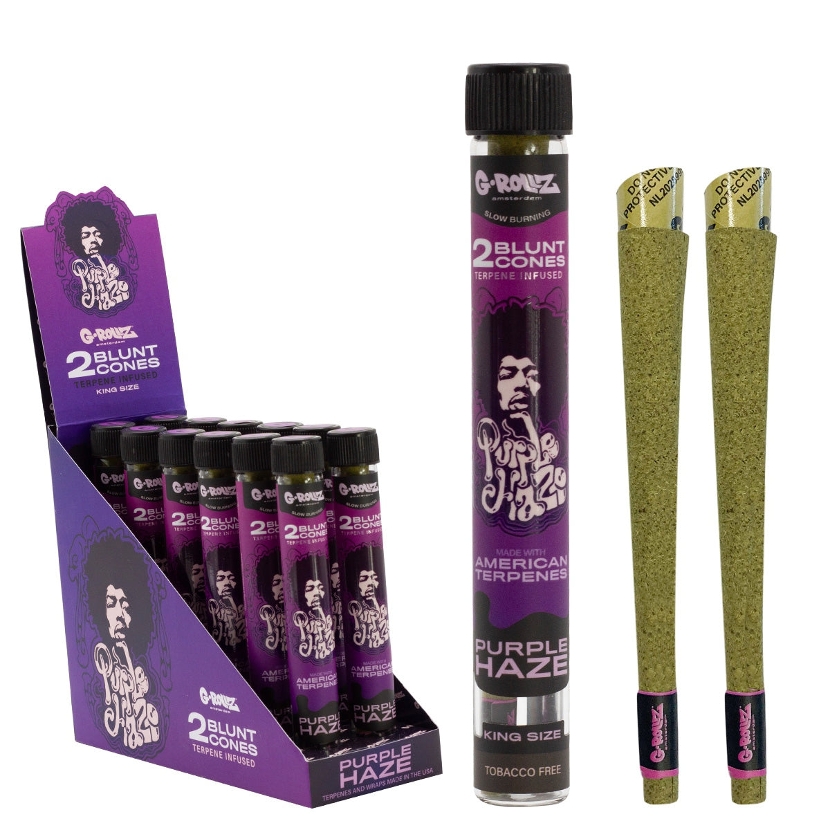 2x12 'Purple Haze' Terpene Infused Pre-rolled Wraps