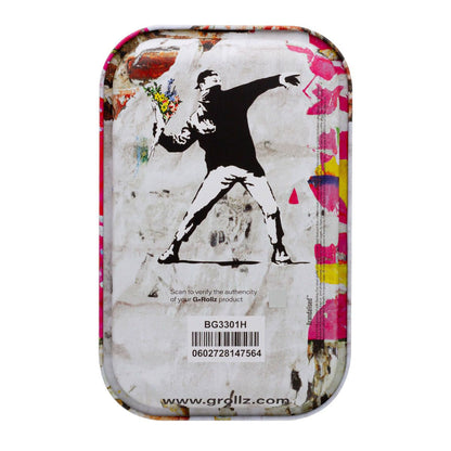 Bandeja mediana de 17,5 x 27,5 cm con el grafiti de Banksy «Flower Thrower Alt»