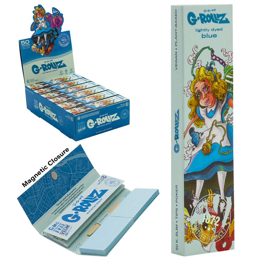 Dunkees 'Alice' Blue - 50 KS Slim Papers + Puntas