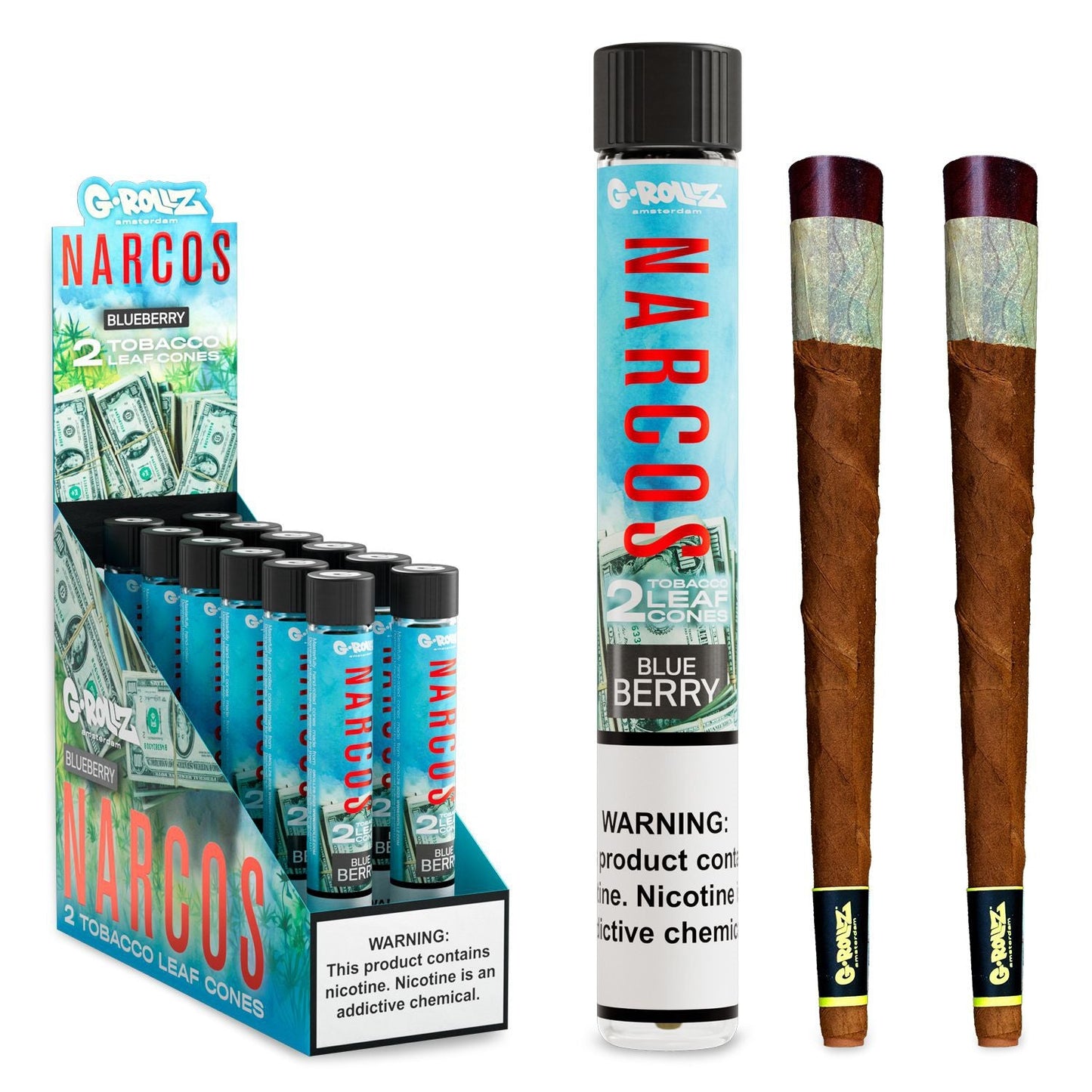 Narcos - 2x12 'Blueberry' Terpene Infused Pre-rolled Wraps