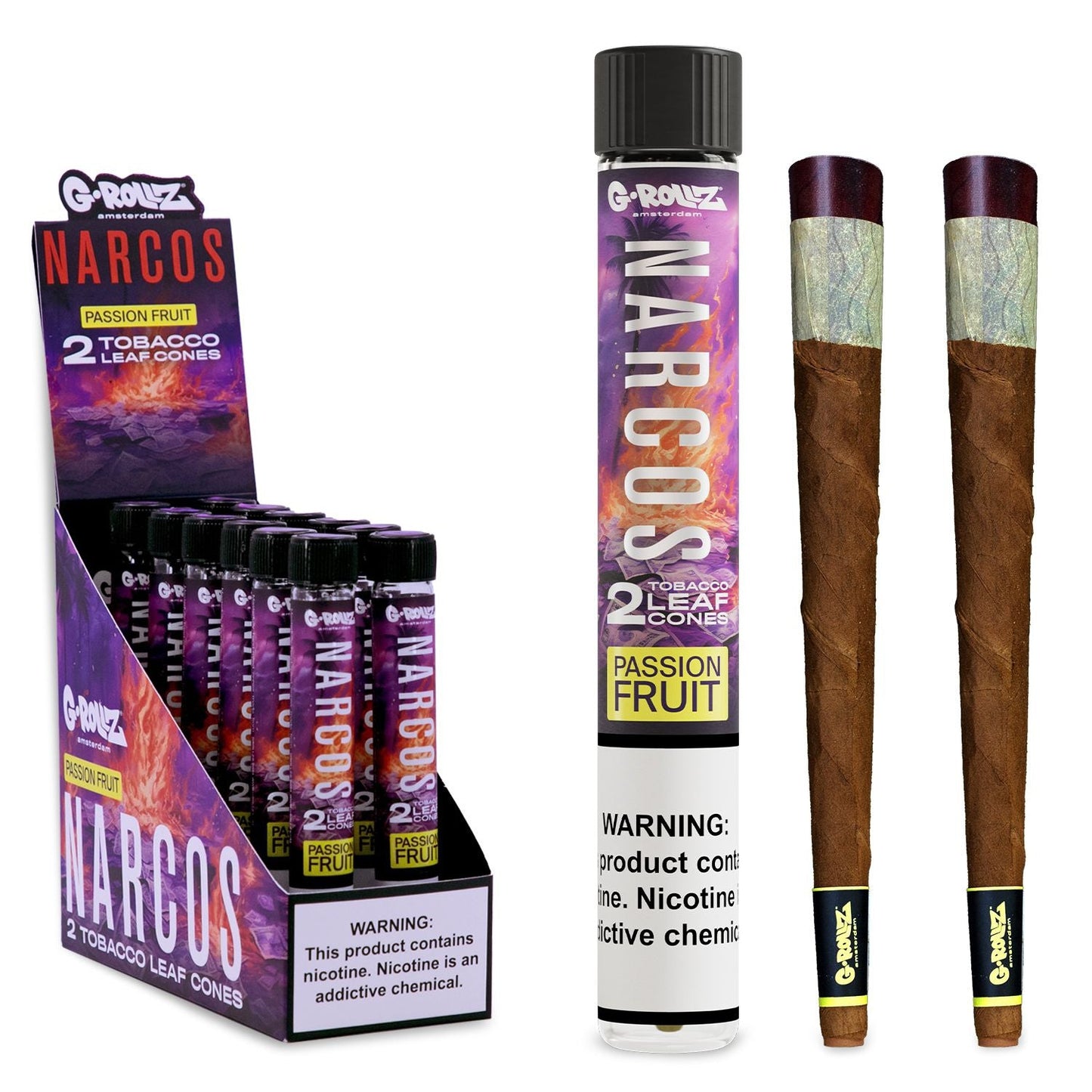 Narcos - 2x12 'Passion Fruit' Terpene Infused Pre-rolled Wraps