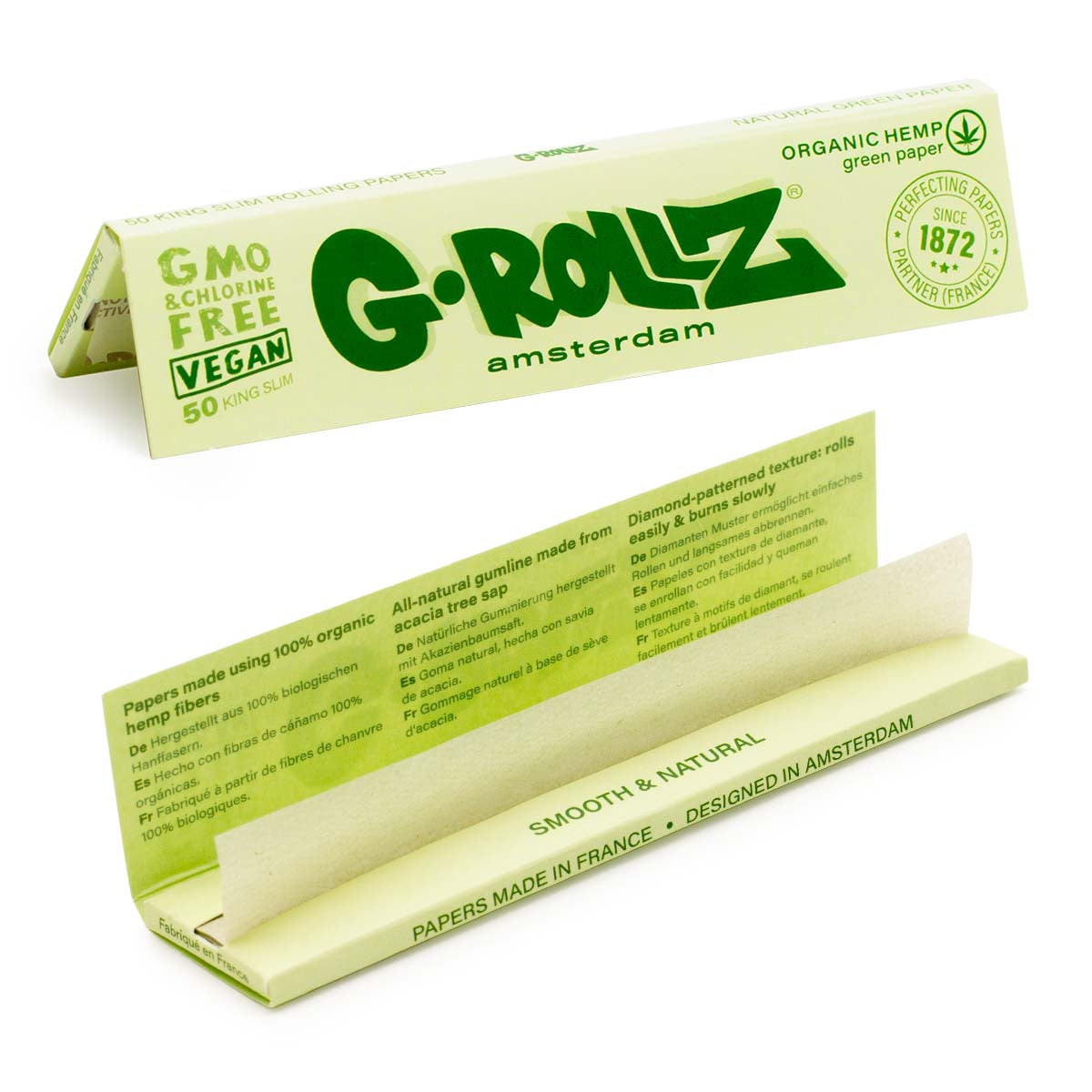 Organic Green Hemp - 50 KS Slim Papers