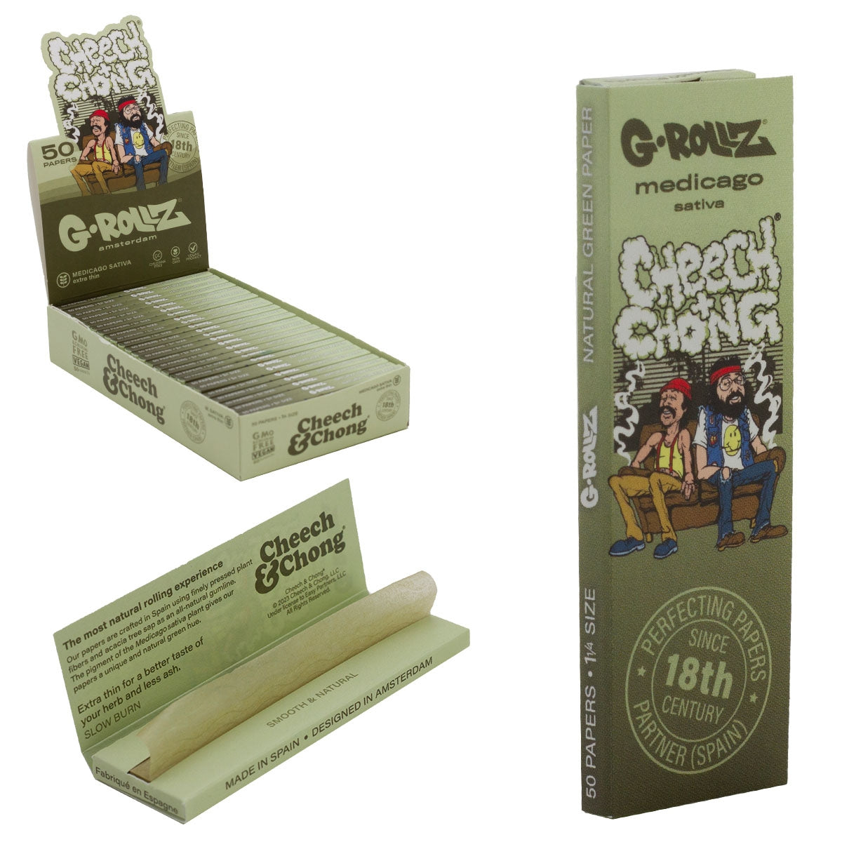 Papeles de fumar Cheech & Chong™ 'Couch' - Medicago Sativa Extra Thin - 50 '1¼'