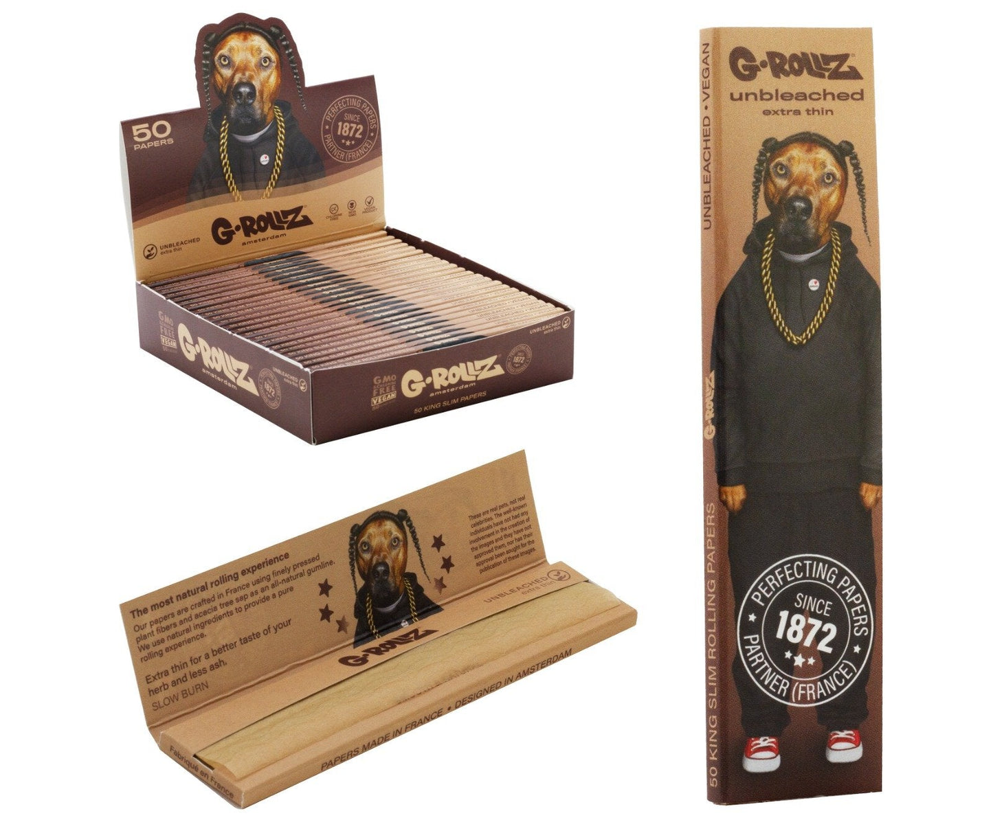 'Rap' - Unbleached - 50 KS Slim Papers