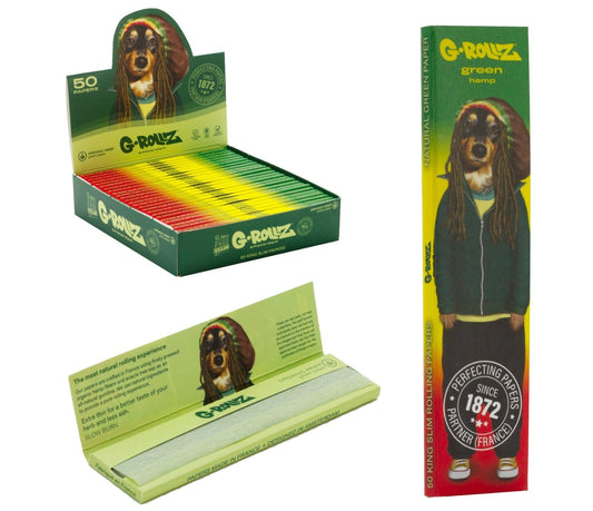 'Reggae' - Green Organic Hemp - 50 KS Slim Papers