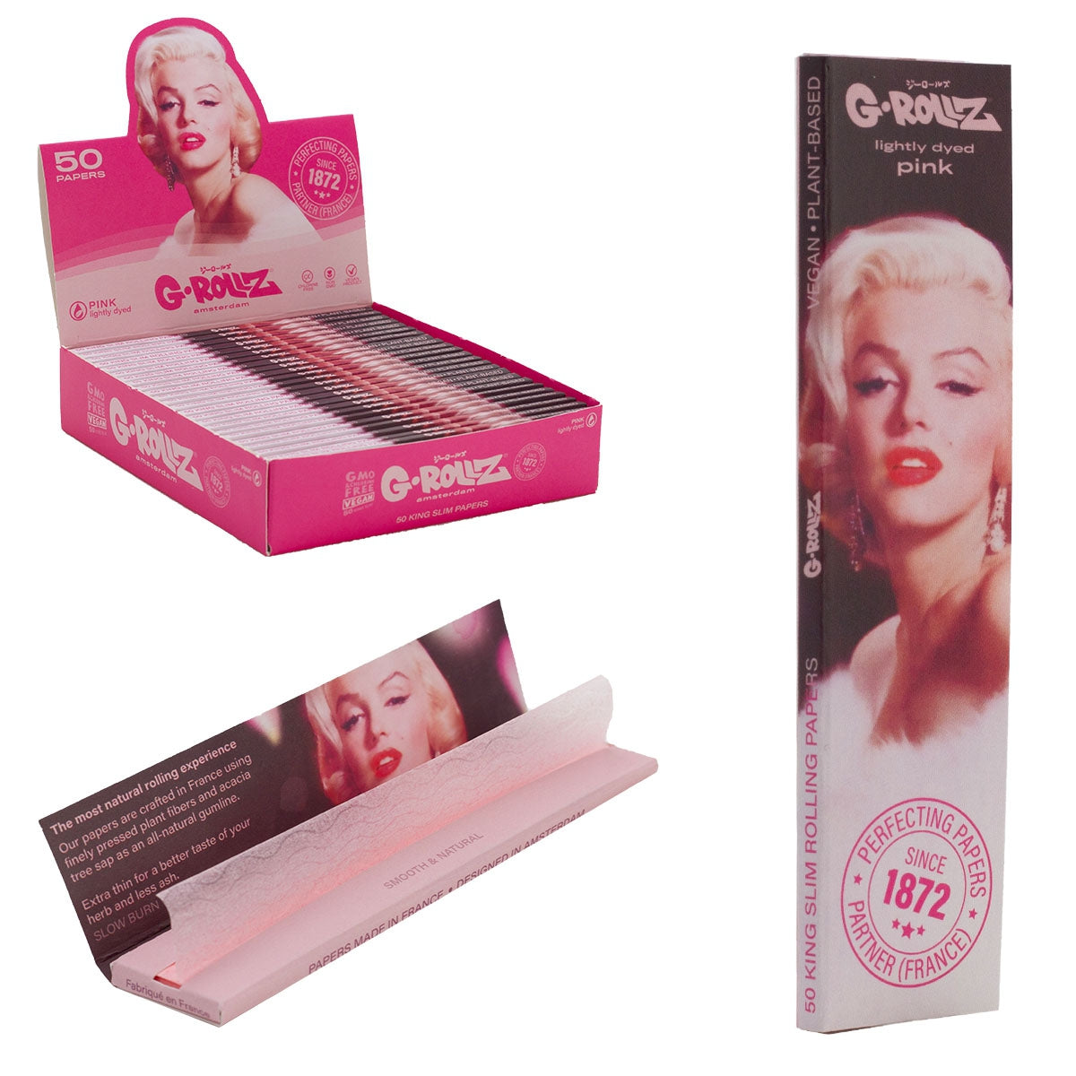 Papeles Slim KS de Fabulous Face en color rosa - 50 unidades