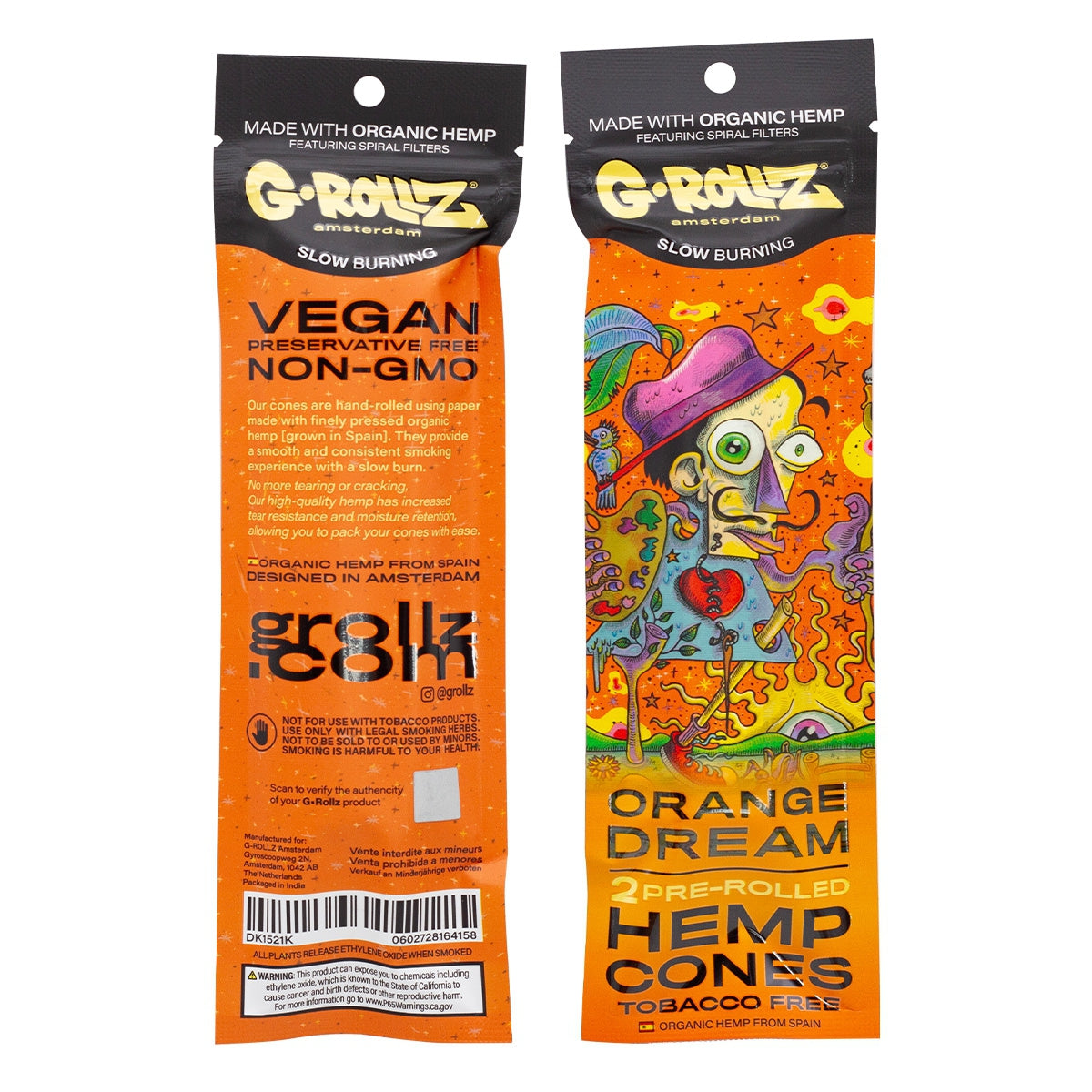 2x12 'Orange Dream' Pre-Rolled Hemp Wraps