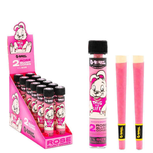 Banksy's Graffiti - 1¼ Size 2x Pre-rolled Rose Cones (12 Pack Display, 24 Cones)