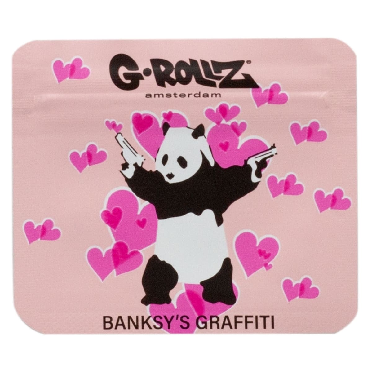 Banksy's Graffiti 'Panda with Guns' Smell-proof Bags - 70 x 60 mm (50 Bags)