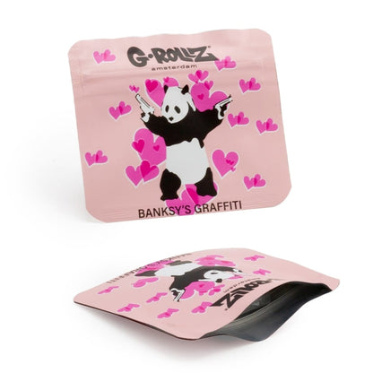 Banksy's Graffiti 'Panda with Guns' Smell-proof Bags - 70 x 60 mm (50 Bags)