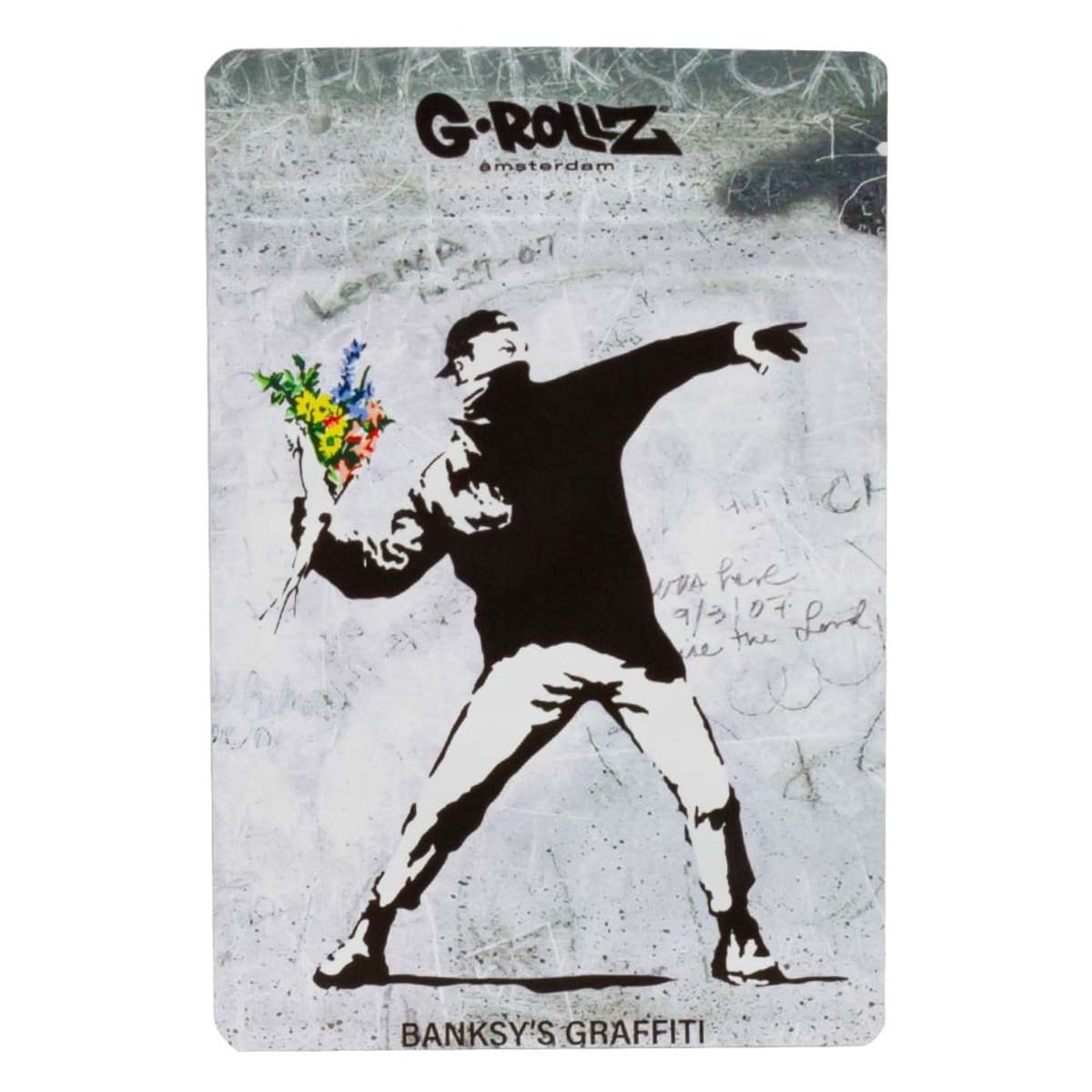 Banksy's Graffiti 'Flower Thrower' Smell-proof Bags - 100 x 150 mm (6 Bags)