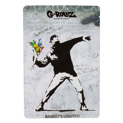 Banksy's Graffiti 'Flower Thrower' Smell-proof Bags - 100 x 150 mm (6 Bags)