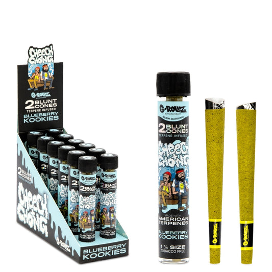 Cheech & Chong™ 1¼ Size 2x Terpene Infused Cones 'Blueberry Kookies' (12 Pack Display)