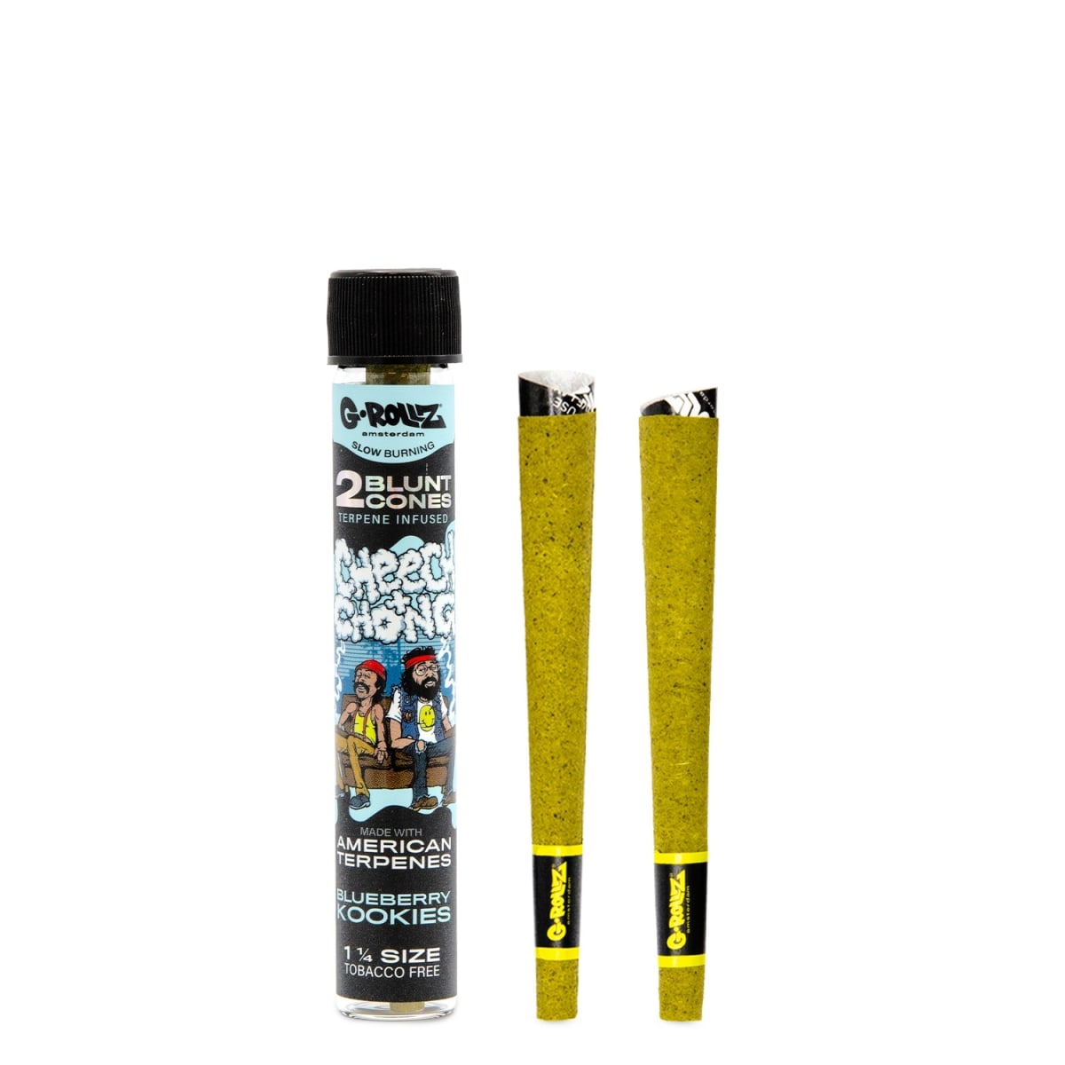 Cheech & Chong™ 1¼ Size 2x Terpene Infused Cones 'Blueberry Kookies' (12 Pack Display)