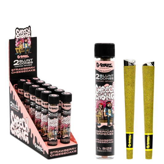 Cheech & Chong™ 1¼ Size 2x Terpene Infused Cones 'Strawberry Cheesecake' (12 Pack Display)