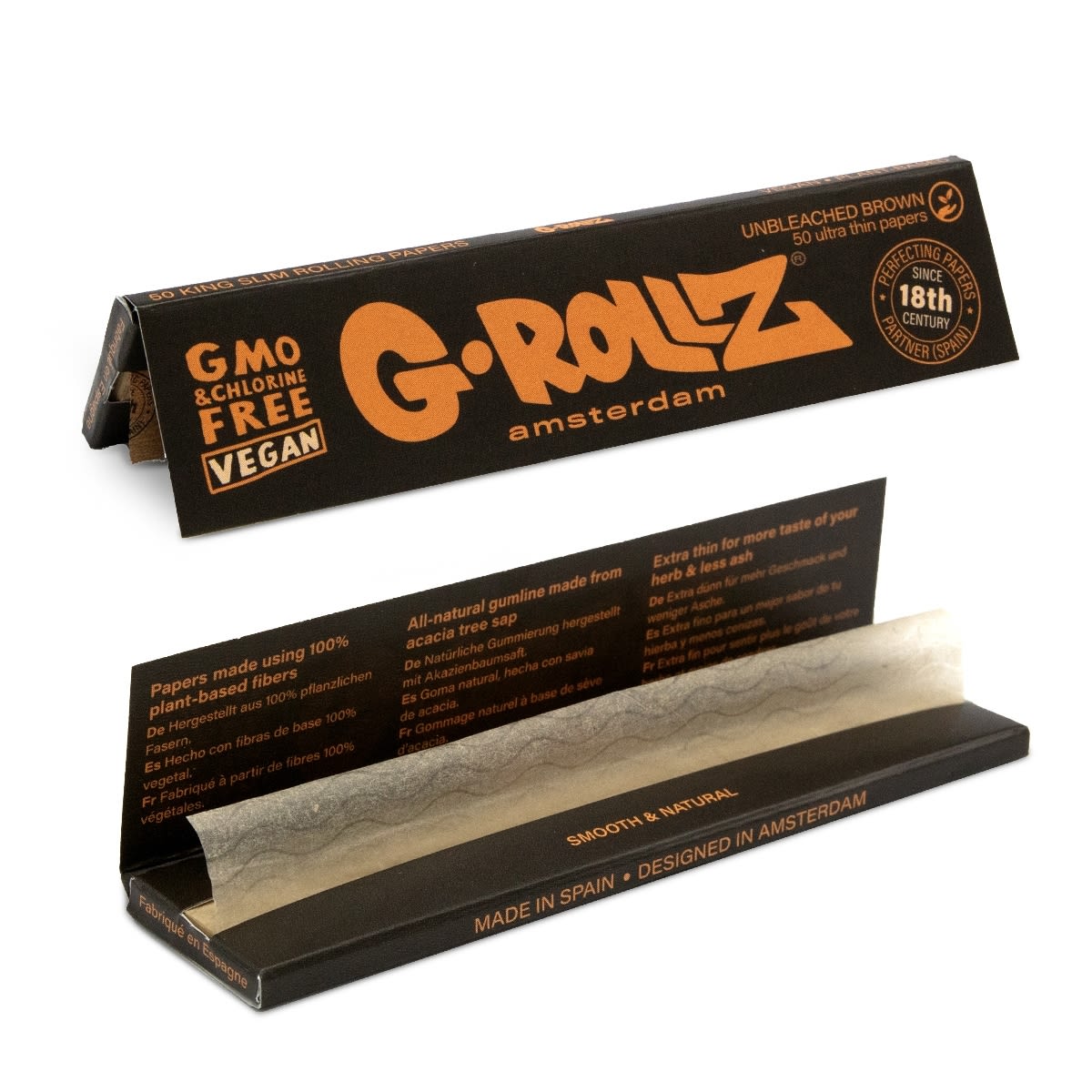 Unbleached Extra Thin - 50 KS Slim Papers (50 Booklets Display)
