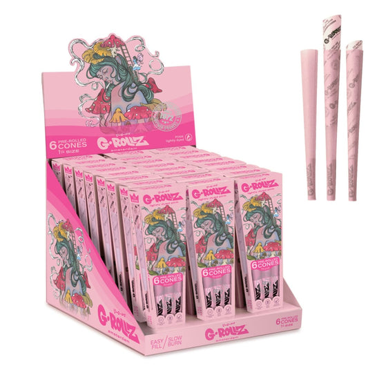 Mushroom Stairs' 6x Quarter Size Cones - Lightly Dyed Pink (24 Packs)