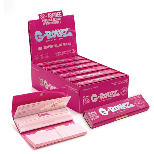 King Size Papers + Tips - Lightly Dyed Pink (24 Booklets)