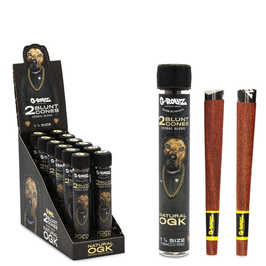 The Dog' 1¼ Size Terpene Infused Cones 'Natural OGK' (12 Pack Display, 24 Cones)